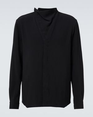 Rick Owens Island Draped Cady Shirt - Black