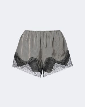 Frankie Shop Shorts Dalia Aus Satin Mit Spitze - Grau