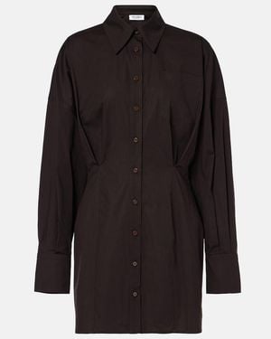 The Attico Cotton-Blend Shirt Dress - Black