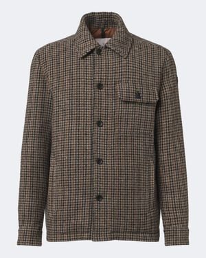 Moncler Norfol Checked Wool-Blend Overshirt - Brown