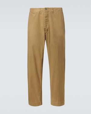 A.PRESSE Vintage Cotton Chinos - Natural