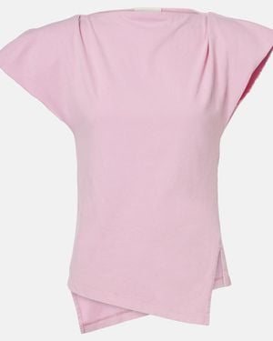 Isabel Marant Sebani Asymmetric Cotton Jersey Top - Pink