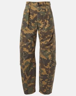 Citizens of Humanity Flight Camouflage Twill Barrel-Leg Pants - Green