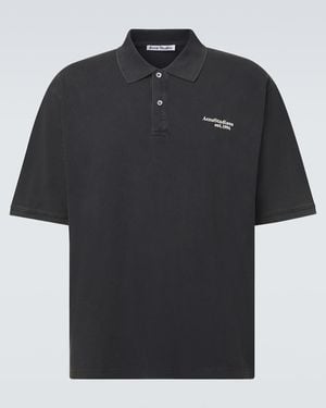 Acne Studios Cotton Pique Polo Shirt - Black