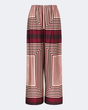 Faithfull the Brand Jensen Printed Satin Palazzo Trousers - Red