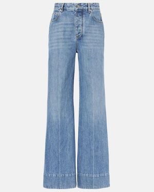 Bottega Veneta High-Rise Wide-Leg Jeans - Blue