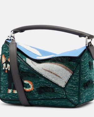 Loewe X Louis Wain Futurist Cat Puzzle Top-Handle Bag - Green