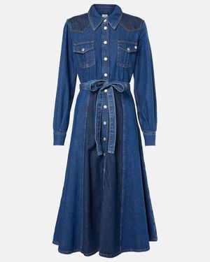 AG Jeans Marseille Denim Shirt Dress - Blue
