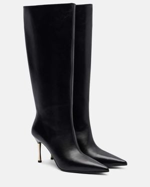 Gucci Botas Altas Bombshell De Piel - Negro