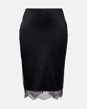 Tom Ford Silk-Blend Crepe Satin Pencil Skirt - Black