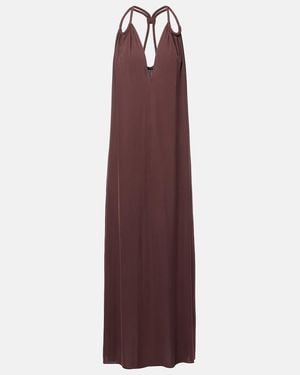 Adriana Degreas Satin Maxi Dress - Purple
