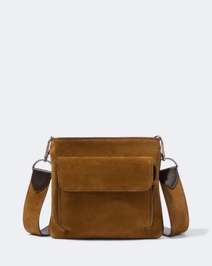 Metier Messenger Bag Slide Aus Veloursleder - Braun