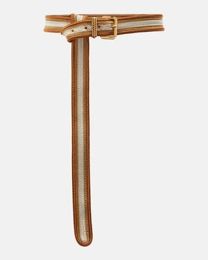 Etro Striped Woven Belt - White
