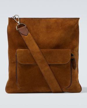 Metier Messenger Bag Slide Aus Veloursleder - Braun
