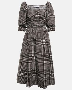 Proenza Schouler White Label Checked Cotton Poplin Midi Dress - Grey