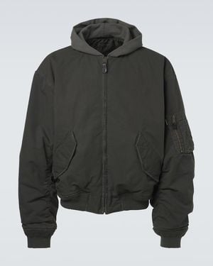 Balenciaga Incognito Hooded Bomber Jacket in Black for Men | Lyst