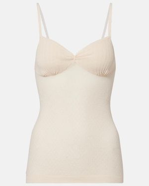 Victoria Beckham Cami Cotton-Blend Top - Natural