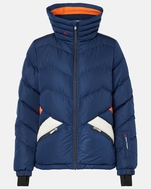 Perfect Moment Duvet Houndstooth Down Ski Jacket - Blue