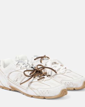 Miu Miu X New Balance Leather Trainers - White