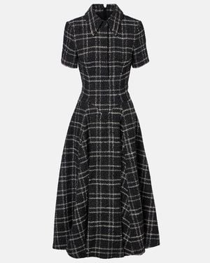 Emilia Wickstead Vestido Midi Jody A Cuadros - Negro