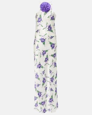 Rodarte Floral-Applique Silk Gown - White