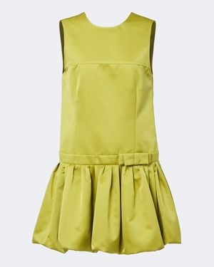 Plan C Minikleid Aus Satin - Grün