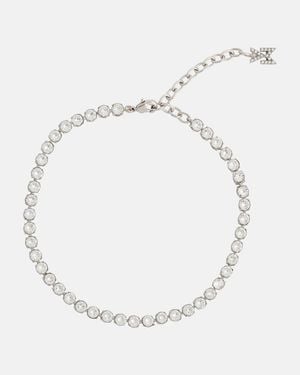 AMINA MUADDI Tennis Crystal-Embellished Anklet - Metallic