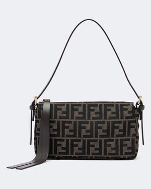 Fendi Borsa A Spalla Zip Top Ff Small - Nero
