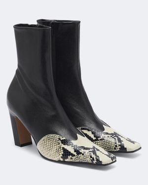 KHAITE Nevada Leather Ankle Boots - Black