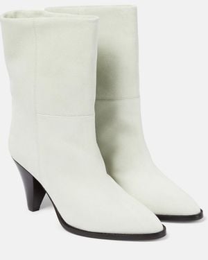 Isabel Marant Rouxa Suede Ankle Boots - White
