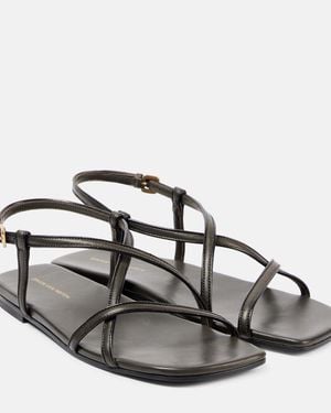 Dries Van Noten Leather Sandals - Metallic