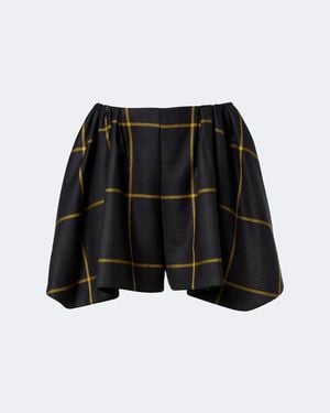 Patou Checked Virgin Wool Shorts - Black
