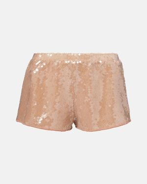 Oséree Marylin Sequined Shorts - Natural