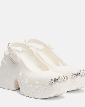 Simone Rocha X Crocs Embellished Platform Court Shoes - White