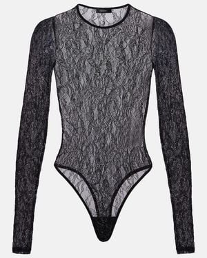 Wardrobe NYC Body Semitransparente De Encaje Floral - Gris