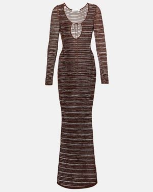 AYA MUSE Open-Knit Maxi Dress - Brown