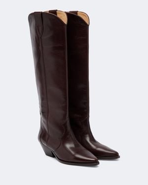 Isabel Marant Denvee Leather Cowboy Boots - Brown