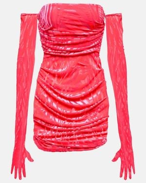 Alex Perry Colter Ruched Minidress - Red