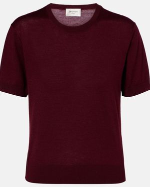 Saint Laurent Pullover Aus Wolle, Kaschmir Und Seide - Rot