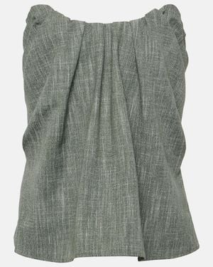 Co. Gathered Wool-Blend Top - Green