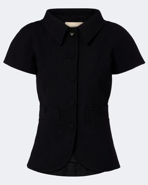 Valentino Vgold Wool-Blend Jacket - Black