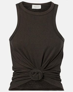 Magda Butrym Knotted Cotton And Silk Tank Top - Black