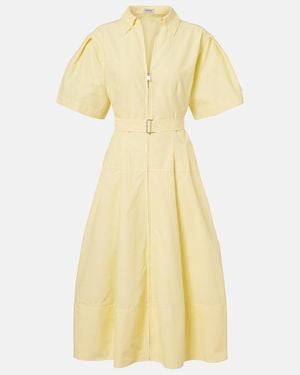 Jonathan Simkhai Belted Cotton-Blend Shirt Dress - Yellow