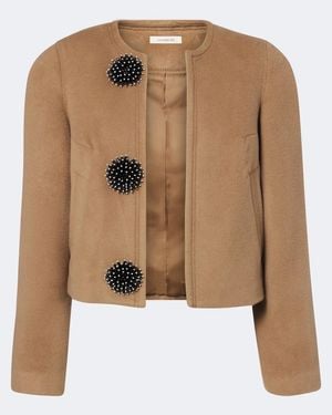 JACQUES WEI Verzierte Jacke Aus Wolle - Braun