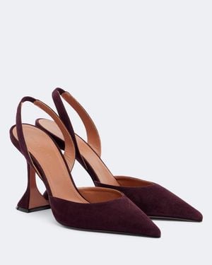 AMINA MUADDI Slingback-Pumps Holli Aus Veloursleder - Braun