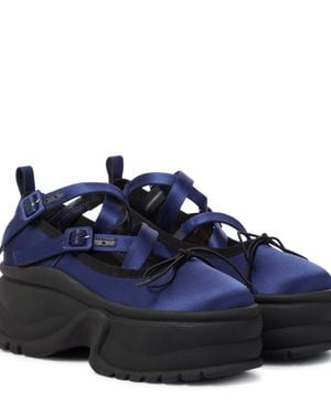 Simone Rocha Satin Platform Ballet Flats - Blue