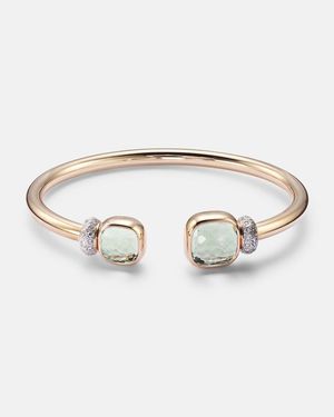Pomellato Nudo 18Kt Rose Cuff Bracelet With Prasiolites And Diamonds - White