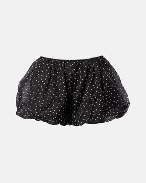 SIR. Polka-Dot High-Rise Silk Shorts - Black