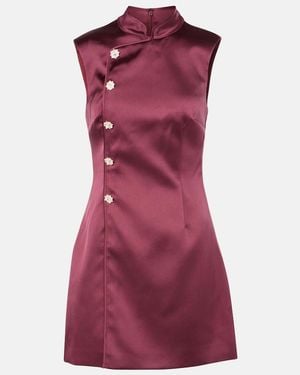 Self-Portrait Satin Minidress - Purple