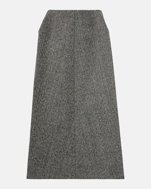 Prada Maxirock Aus Wolle - Grau